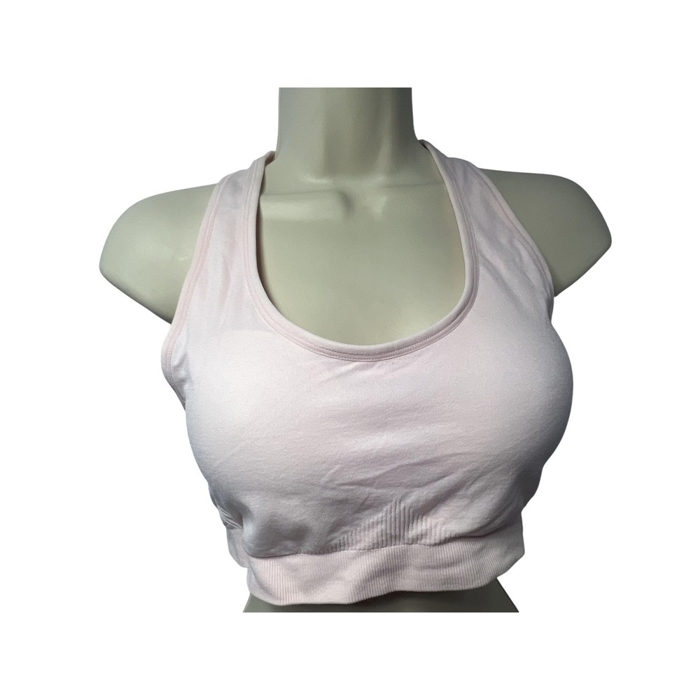 Tek Gear Sports Bra Womens Large Pink Racerback Stretch Workout Athletic Gym
